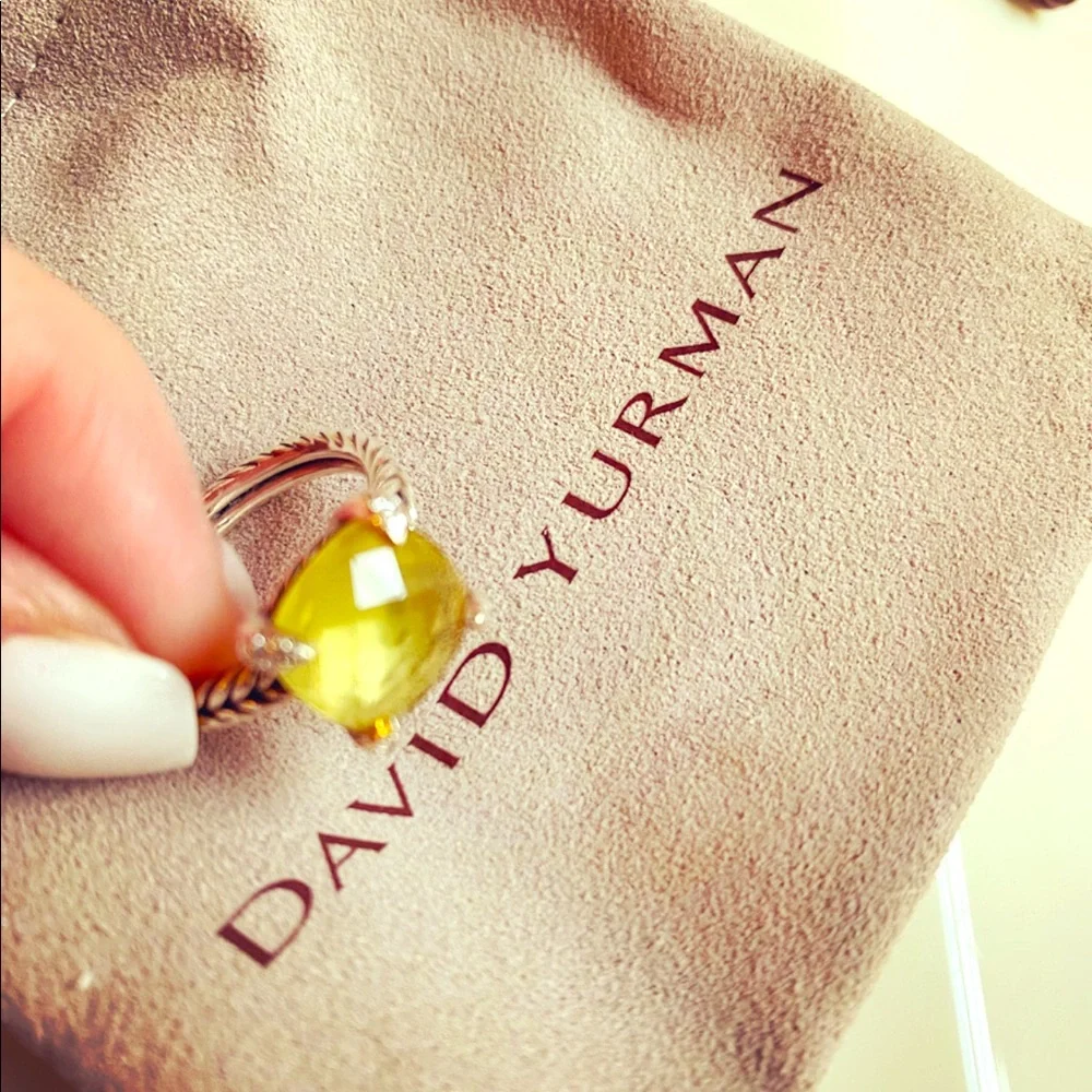 David Yurman Chatelaine® Ring with Lemon Citrine and Pavé Diamonds - Picture 5 of 14